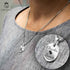 Edelstahlkette mit rundem Anhänger, Silber, personalisierbar, Unisex, Glücksmünze uniqal